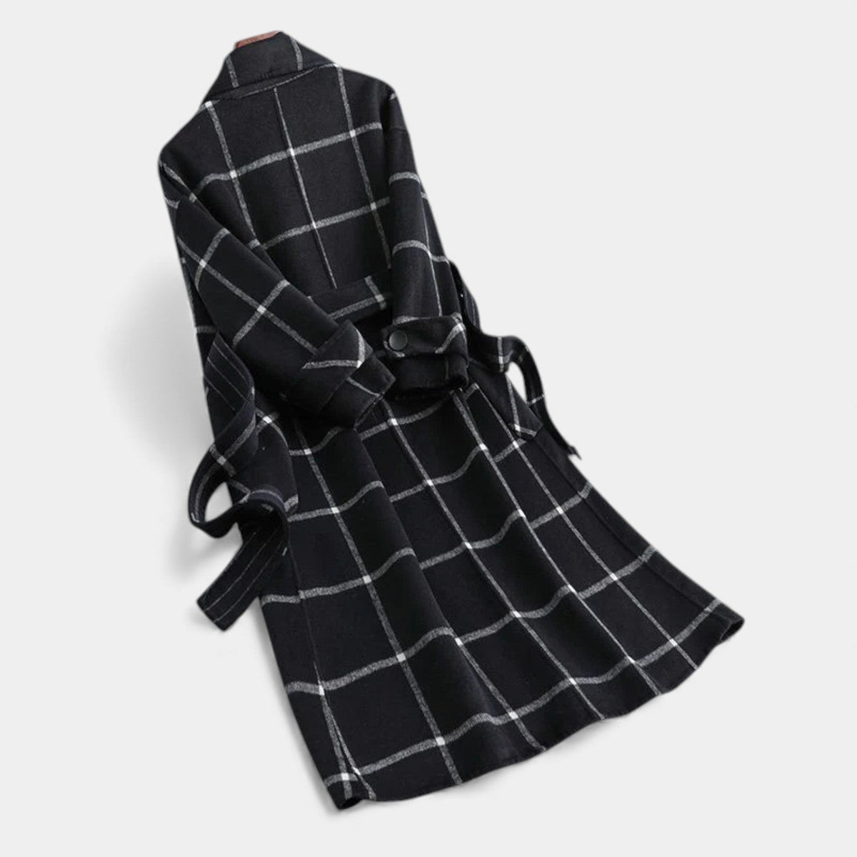 Adriana | Checkered Winter Trench Coat