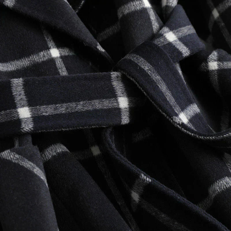 Adriana | Checkered Winter Trench Coat