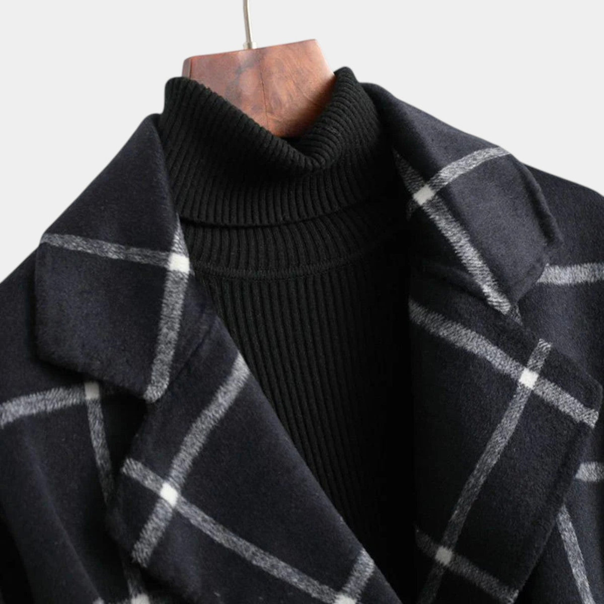 Adriana | Checkered Winter Trench Coat