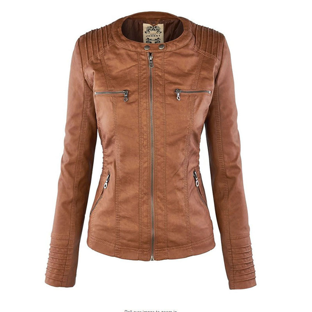 Cordelia - Elegant Hooded Biker Jacket