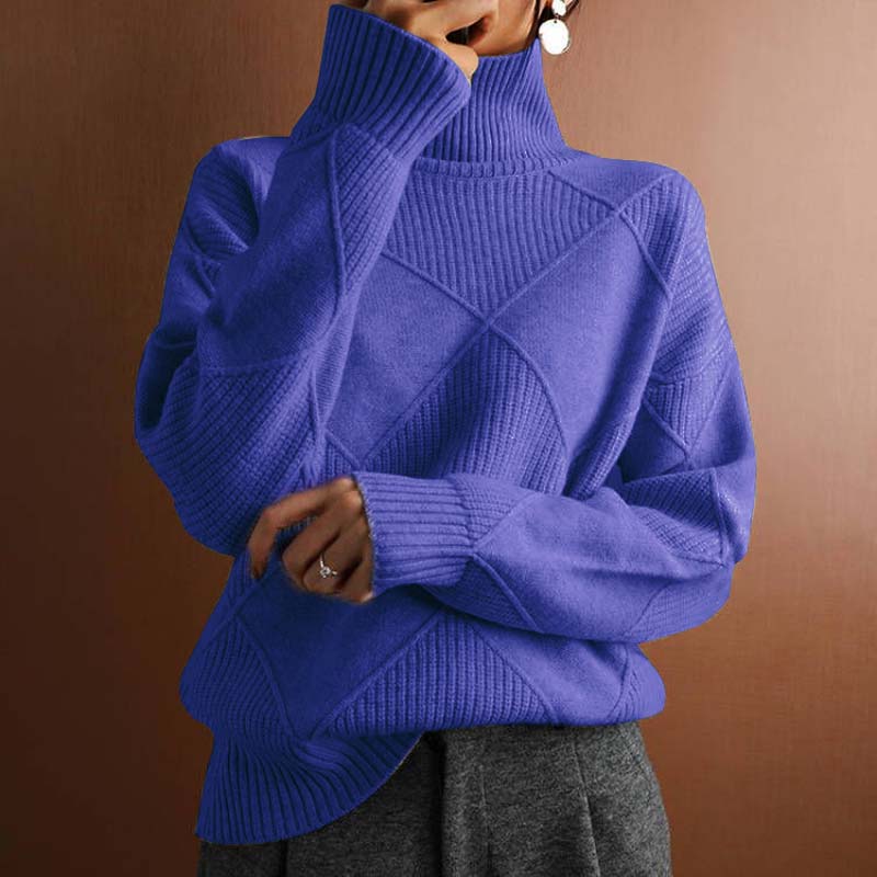 Kylie | Textured Turtleneck Knit Sweater