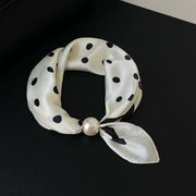 Pearl Buckle Closure Printed Scarf