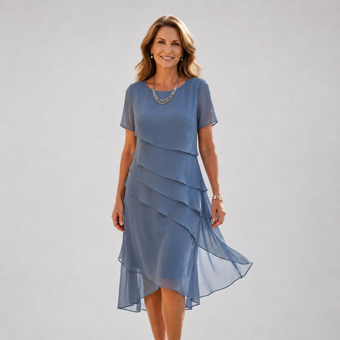 Carol |  Midi Dress with Short Sleeves