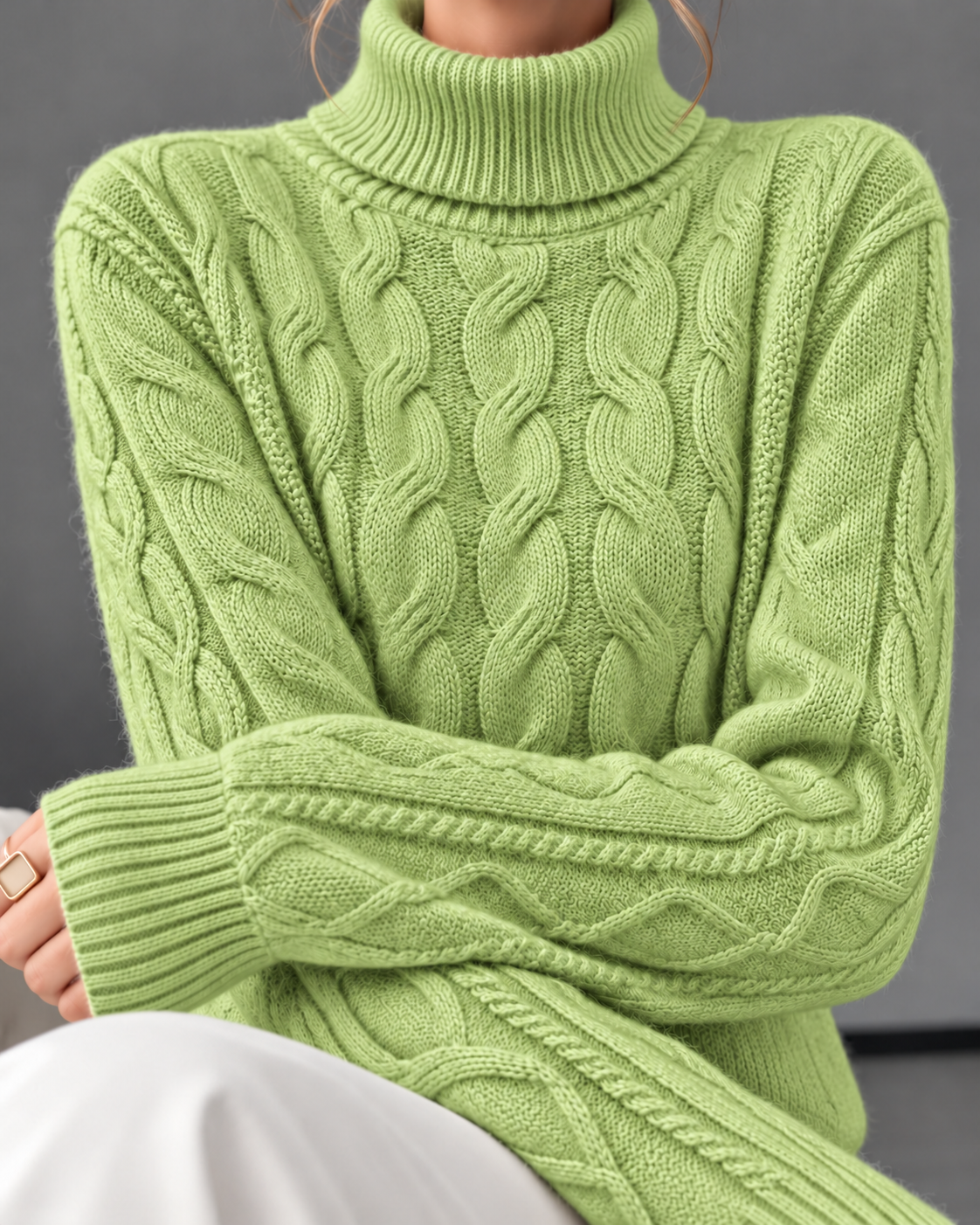 Harriet Cable Knit Turtleneck