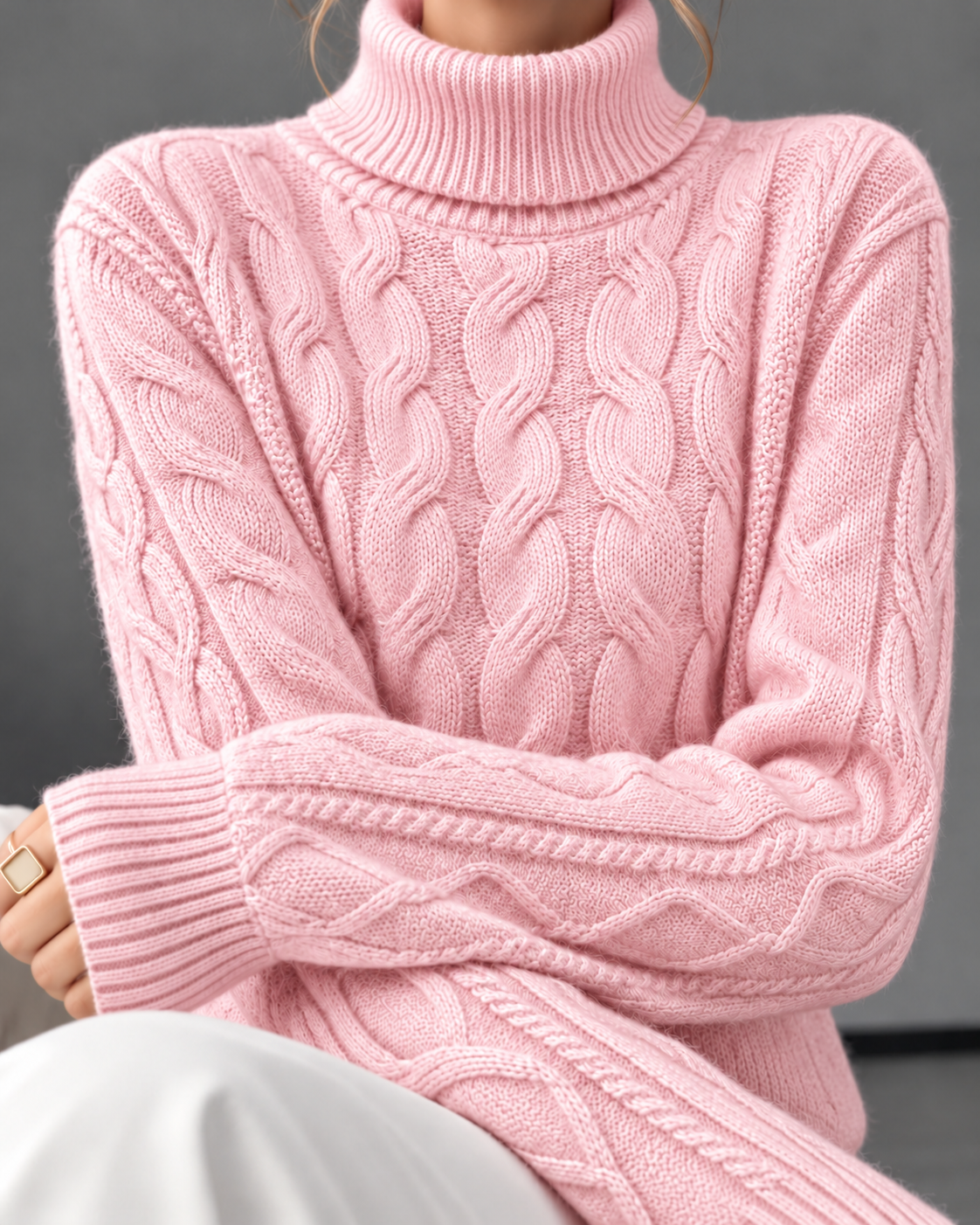 Harriet Cable Knit Turtleneck