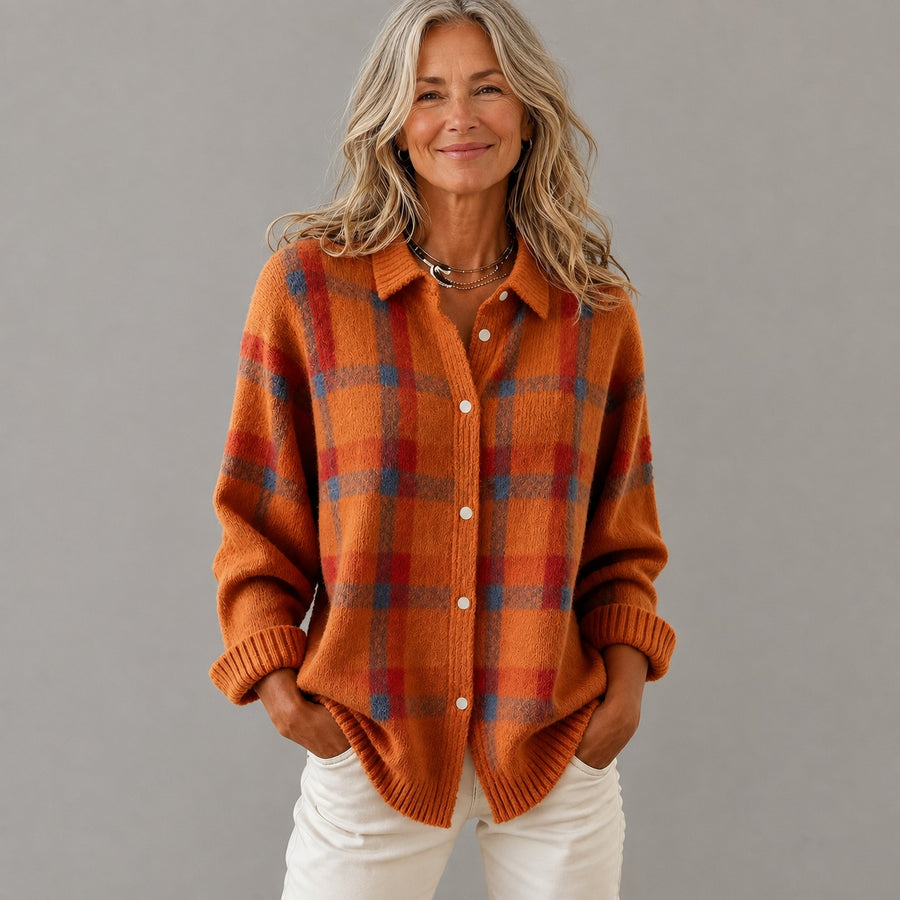 Anna  Plaid Knit Cardigan