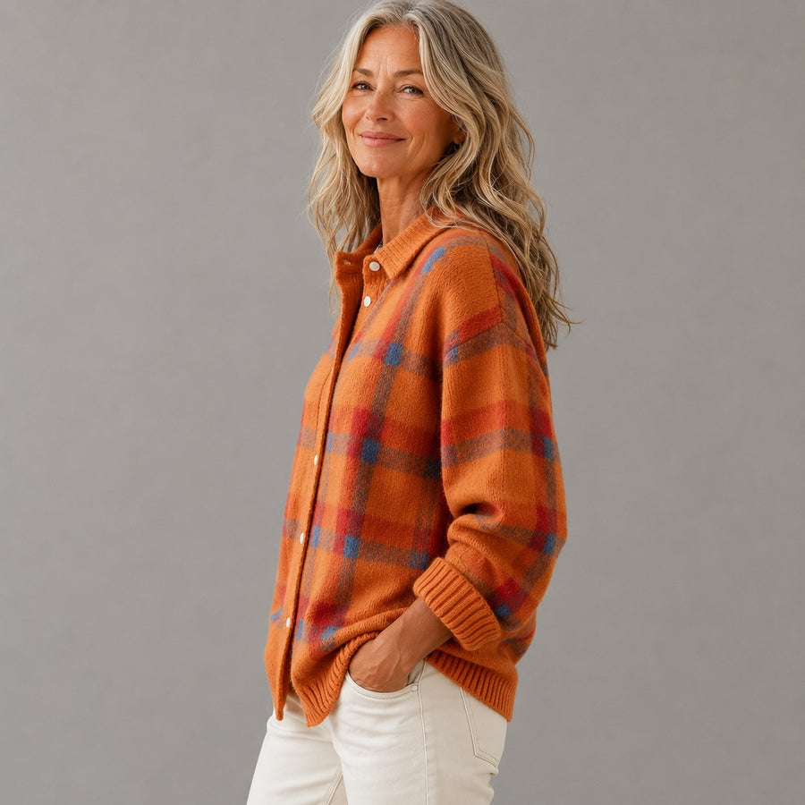 Anna  Plaid Knit Cardigan