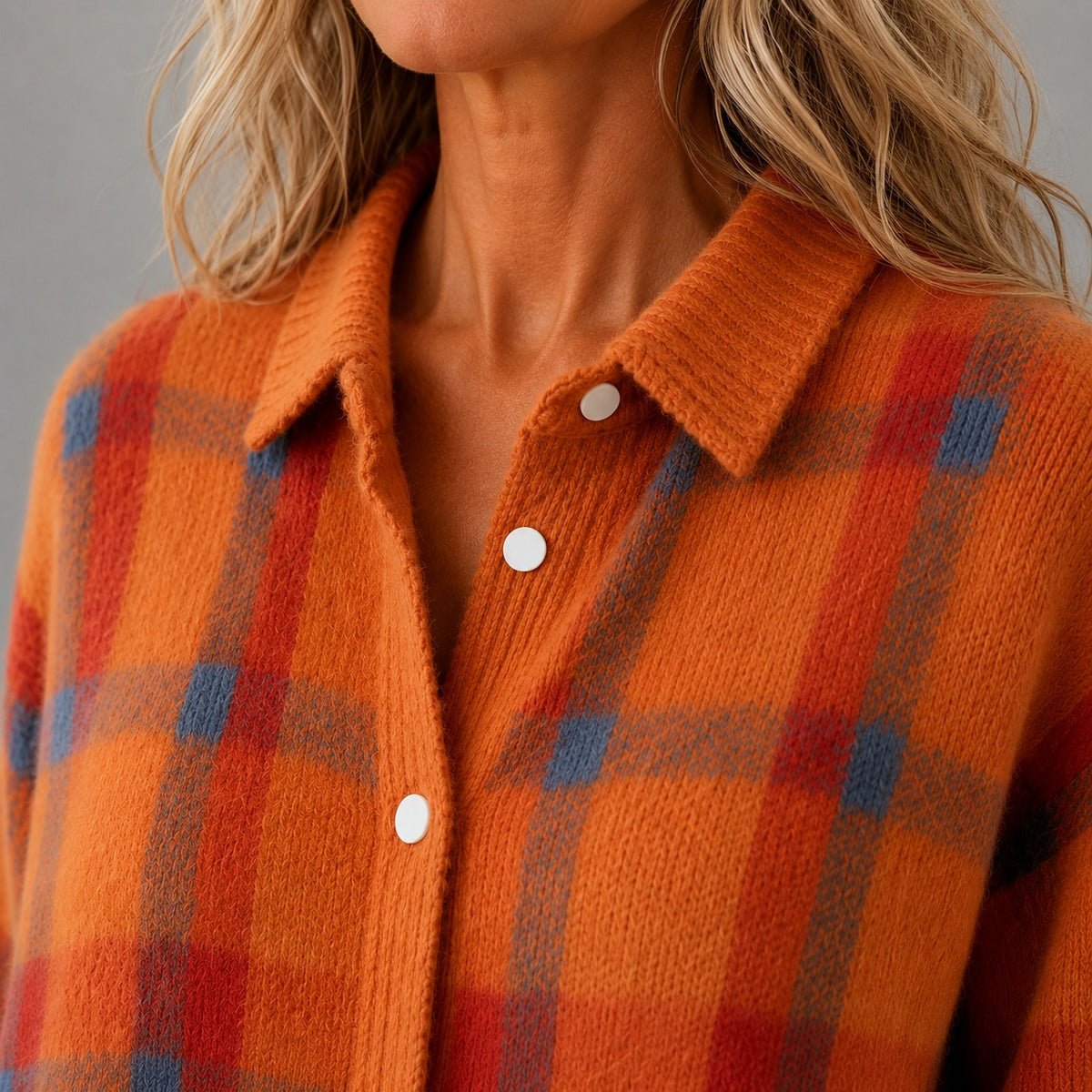 Anna  Plaid Knit Cardigan