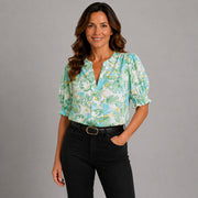 Flora™ | Sage Green Floral Blouse