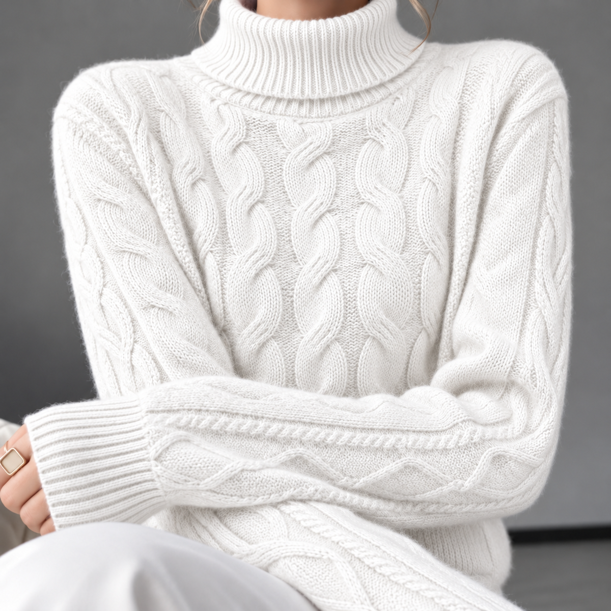 Harriet Cable Knit Turtleneck