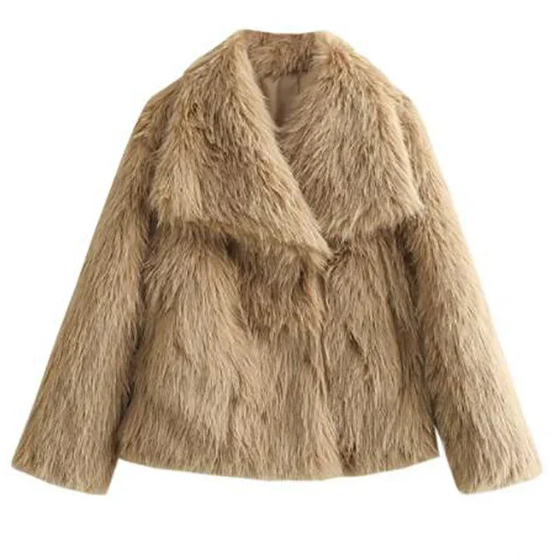 Apolline | Faux Fur Winter Jacket Black White Puffer Jackets