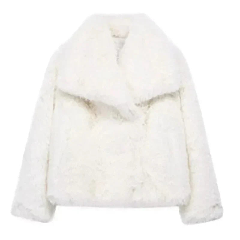 Apolline | Faux Fur Winter Jacket Black White Puffer Jackets
