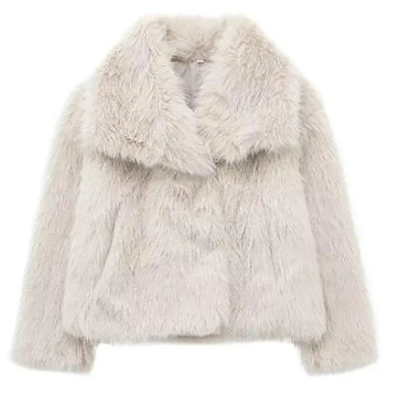 Apolline | Faux Fur Winter Jacket Black White Puffer Jackets