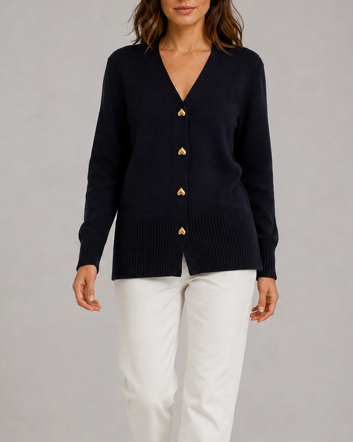 Amelia Heart Button Cardigan
