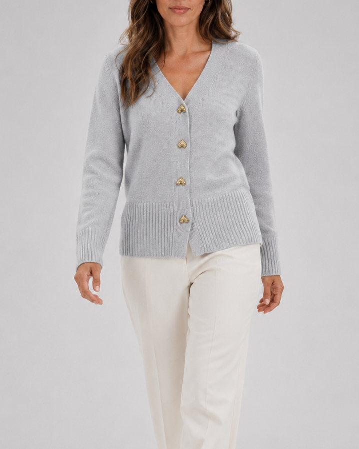 Amelia Heart Button Cardigan