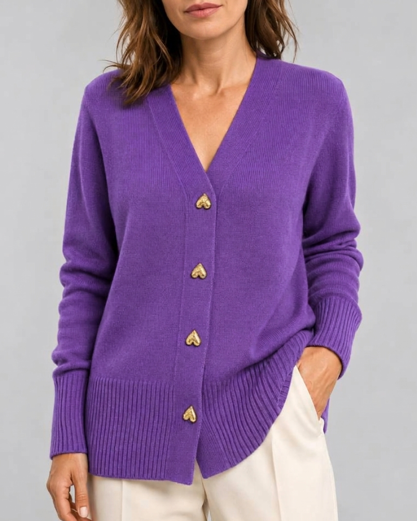 Amelia Heart Button Cardigan
