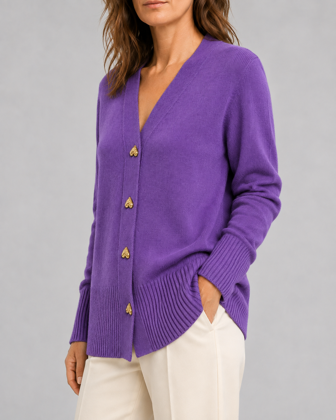Amelia Heart Button Cardigan