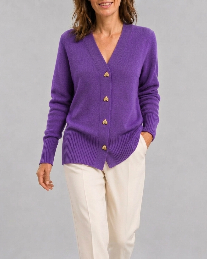 Amelia Heart Button Cardigan