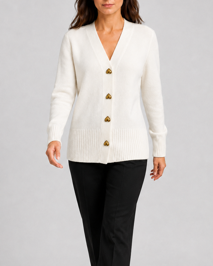 Amelia Heart Button Cardigan