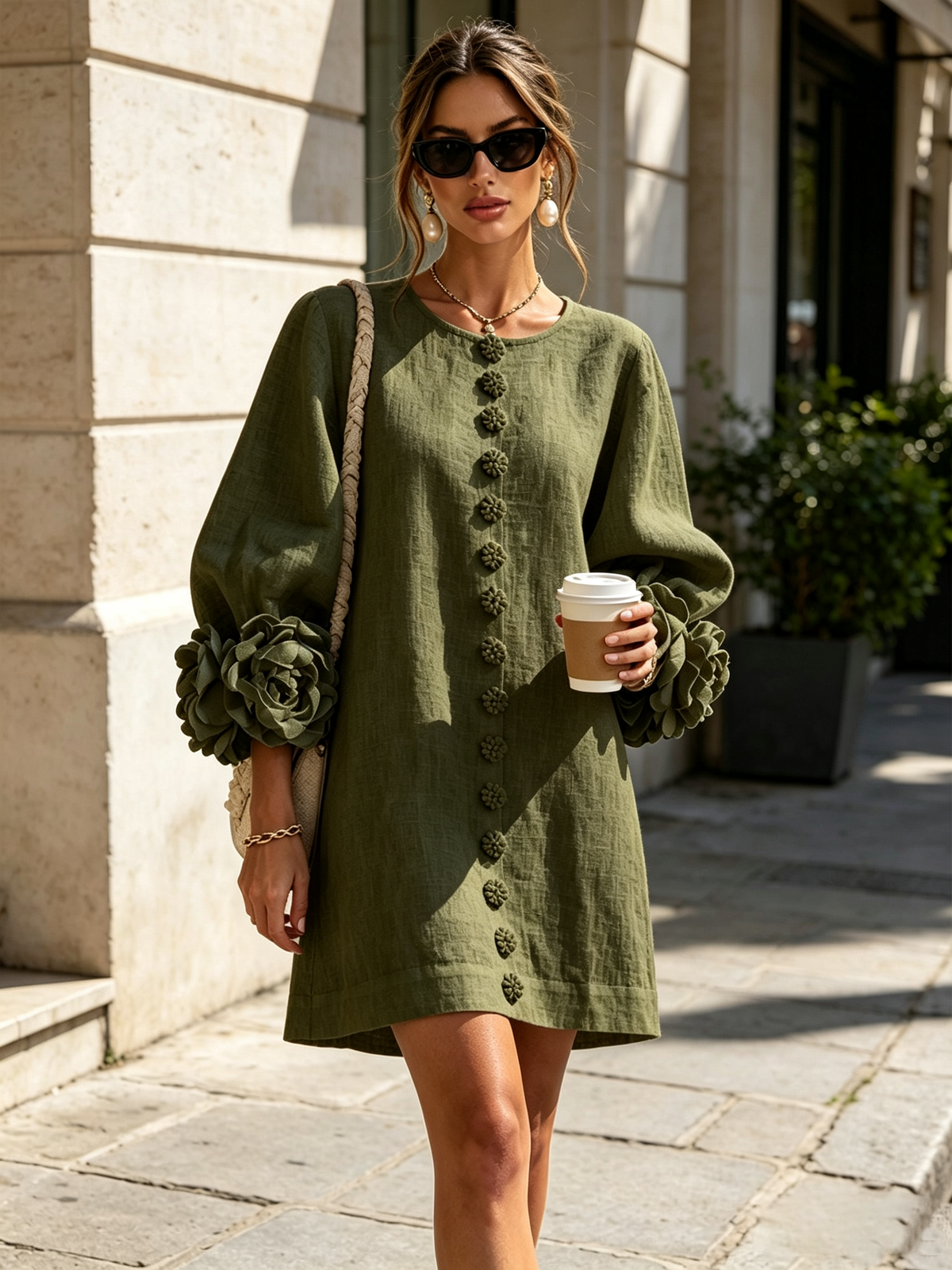 Rosa™ | Floral Button-Down Mini Dress