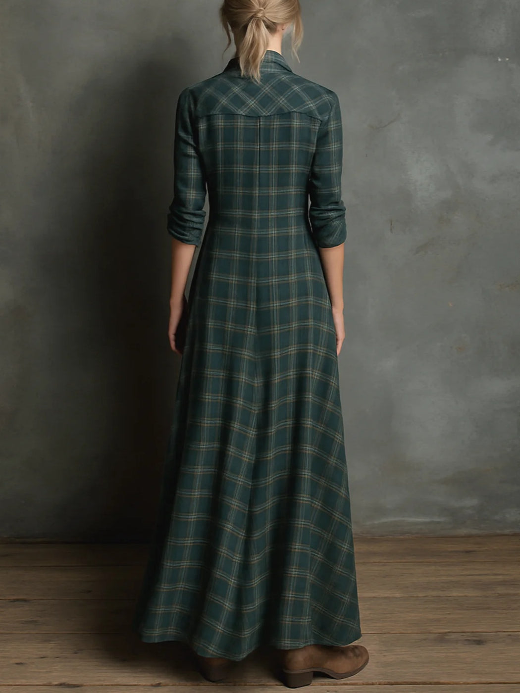 VALENTINE | CHECKED MAXI SHIRT DRESS