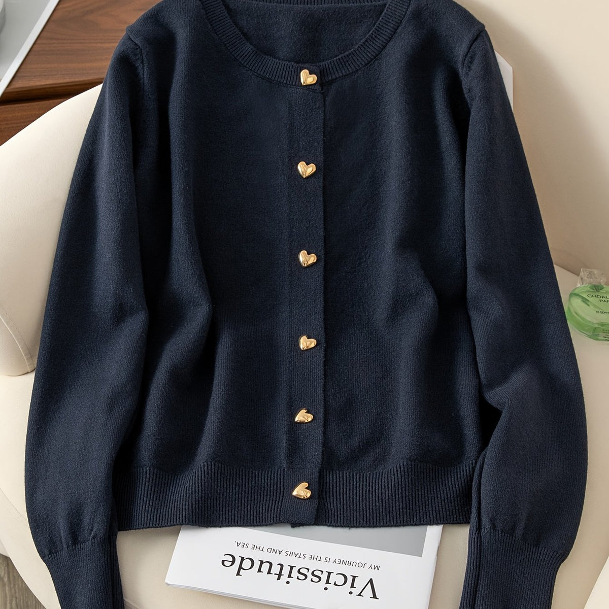 Rosalie Heart Button Cardigan
