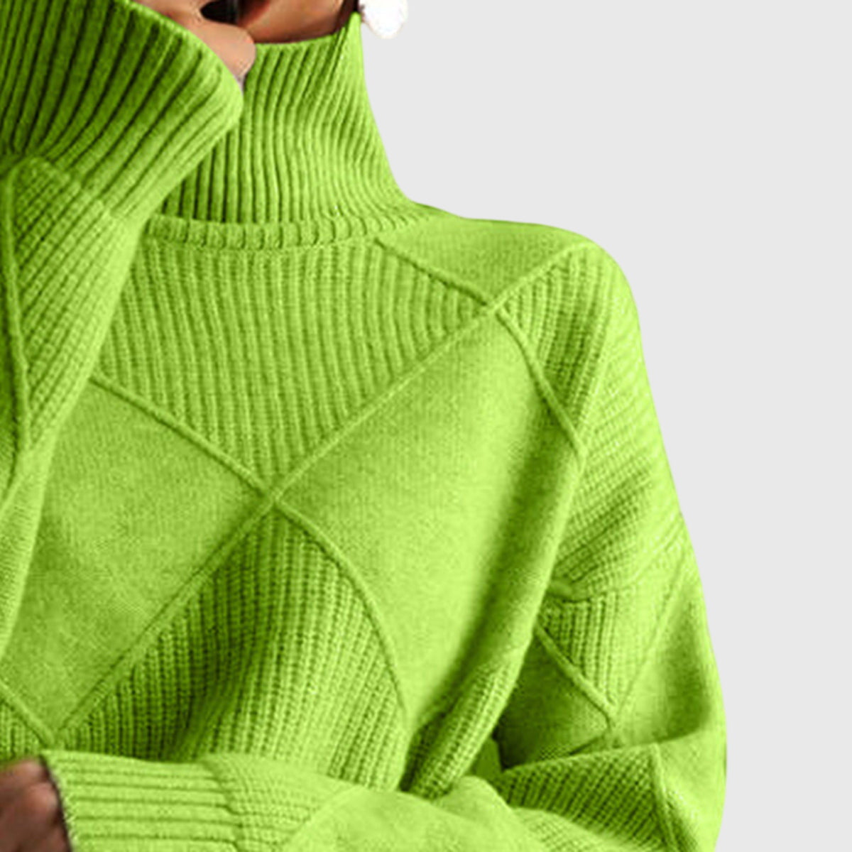 Annelise Diamond-Knit Turtleneck