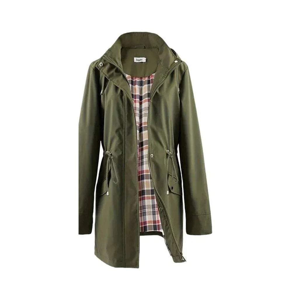 Orla - Hooded Check-Lined Rain Jacket