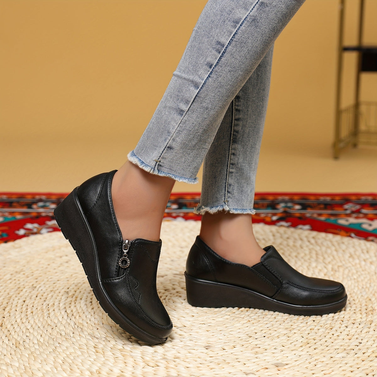 Harriet™ | Side-Zip Wedge Loafers