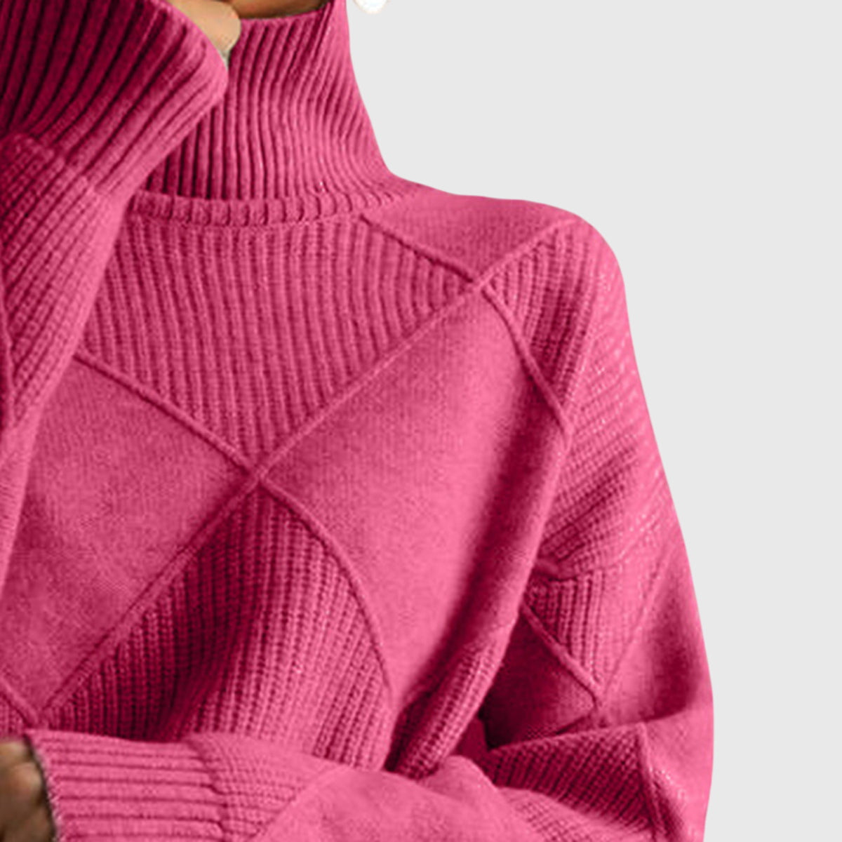 Annelise Diamond-Knit Turtleneck