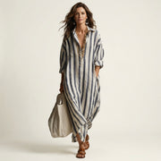 NADIRA | STRIPED MAXI DRESS
