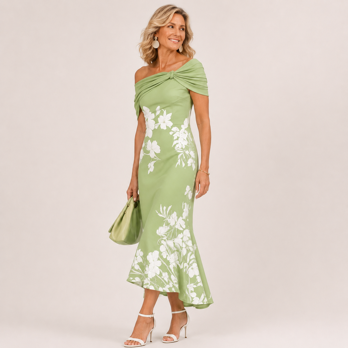 Loretta™ | Floral Off-Shoulder Midi Dress
