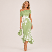 Loretta™ | Floral Off-Shoulder Midi Dress