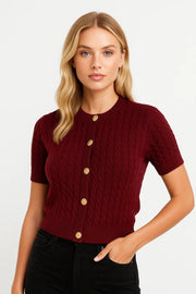 Brenda™ | Cropped Button-Up Cardigan for Women