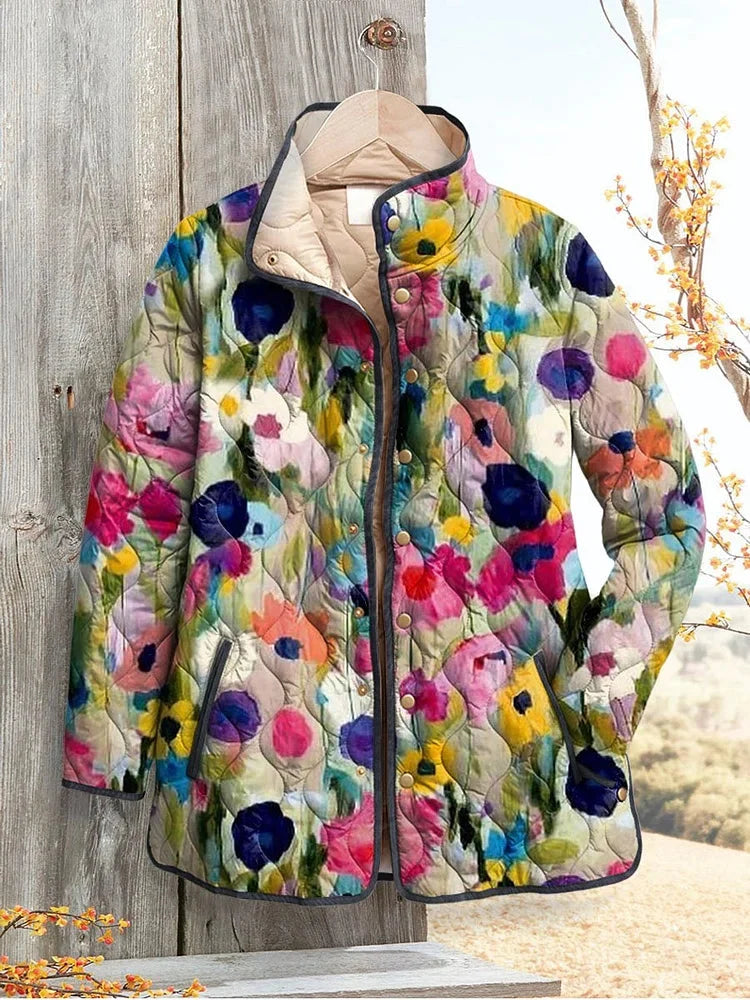 Freya | Quilted Jacket with Vintage Floral Print