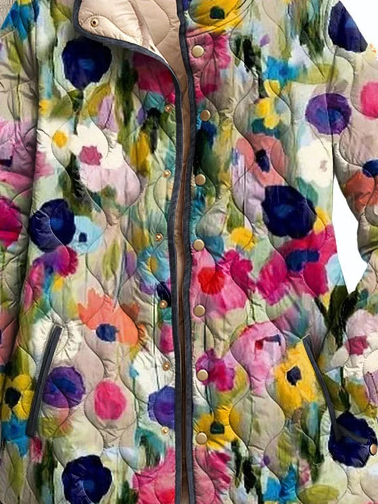 Freya | Quilted Jacket with Vintage Floral Print