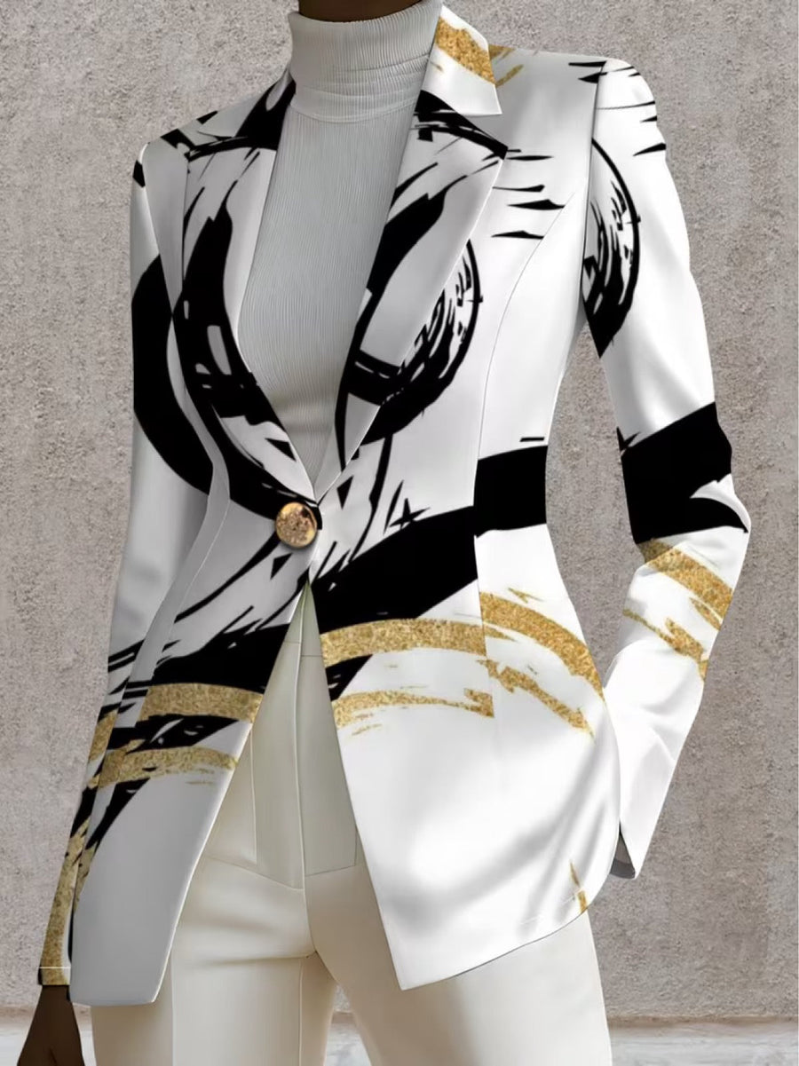 NOEMINE ABSTRACT BRUSHSTROKE BLAZER