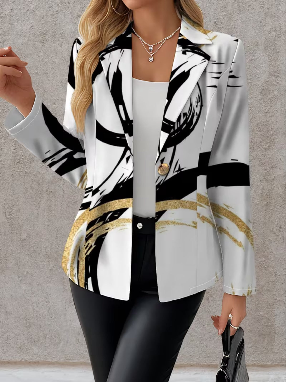 NOEMINE ABSTRACT BRUSHSTROKE BLAZER