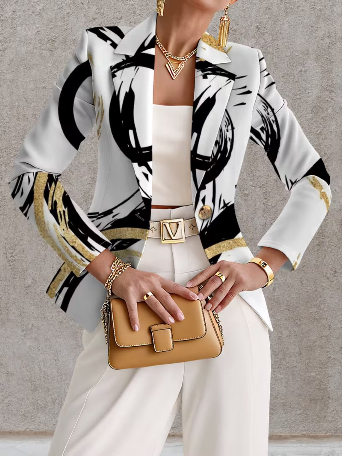 NOEMINE ABSTRACT BRUSHSTROKE BLAZER