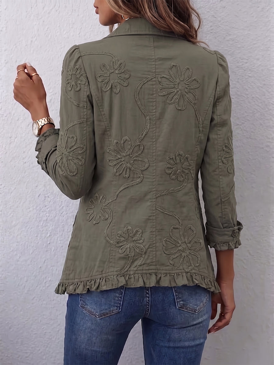 Coraleen | Floral Embroidered Utility Jacket