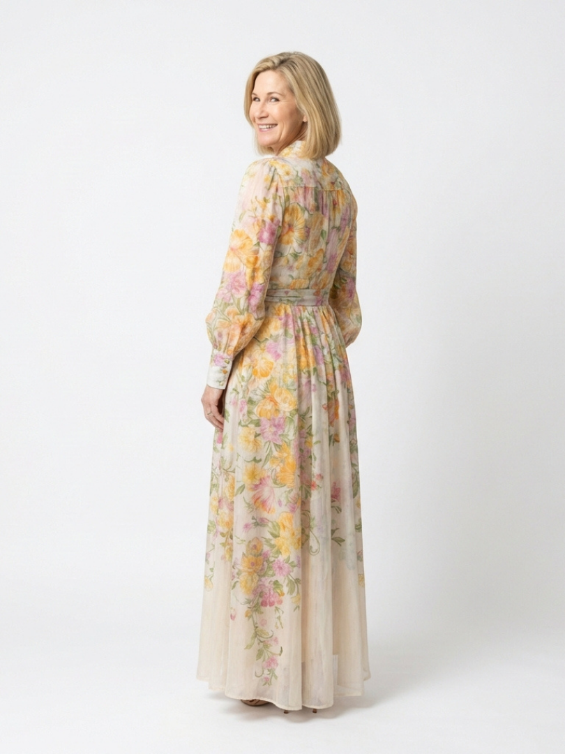 Karen Long Sleeve Floral Maxi Dress