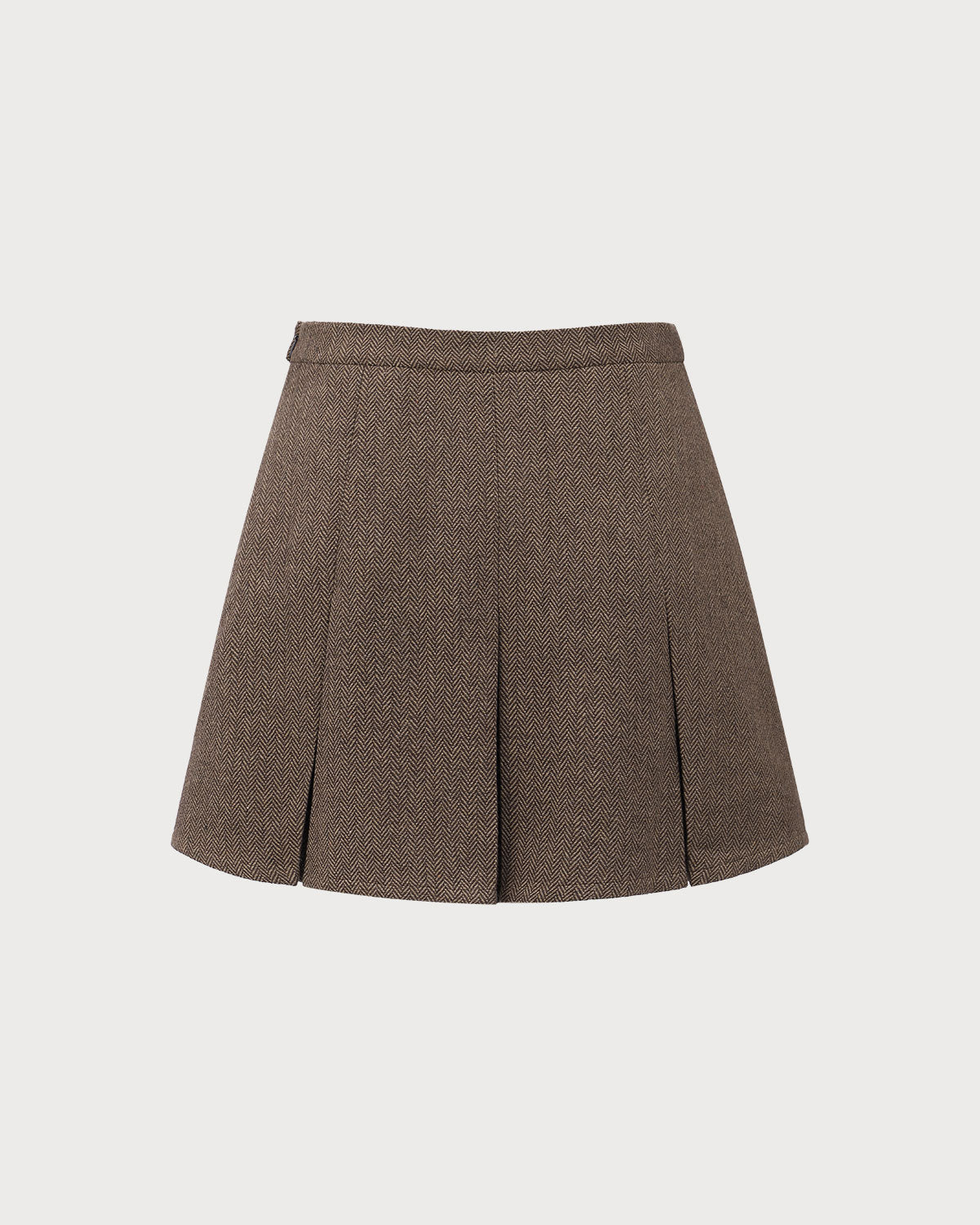 Cindy Brown Striped Pleated Mini Skirt