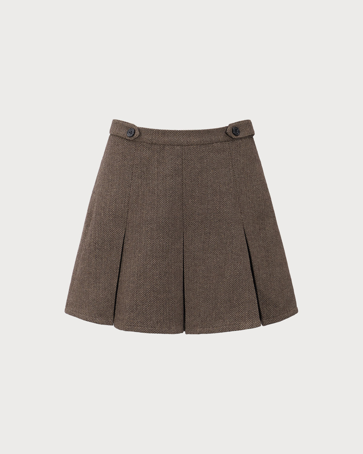 Cindy Brown Striped Pleated Mini Skirt