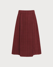 Kensington | Elegant Checked A-Line Midi Skirt