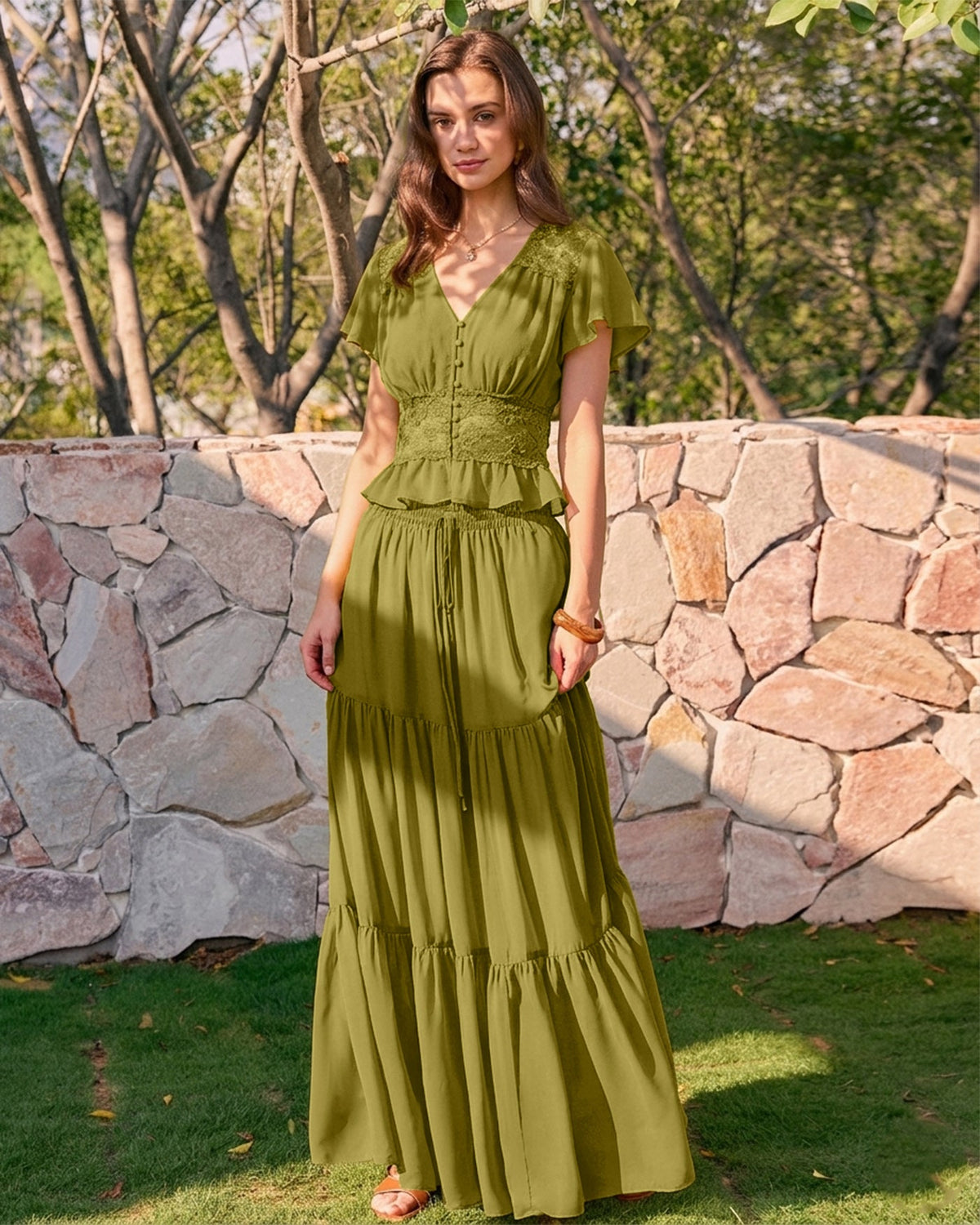 Elowen Flowing Chiffon Maxi Skirt