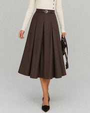 Richmond Belted Midi Skirt with Pockets