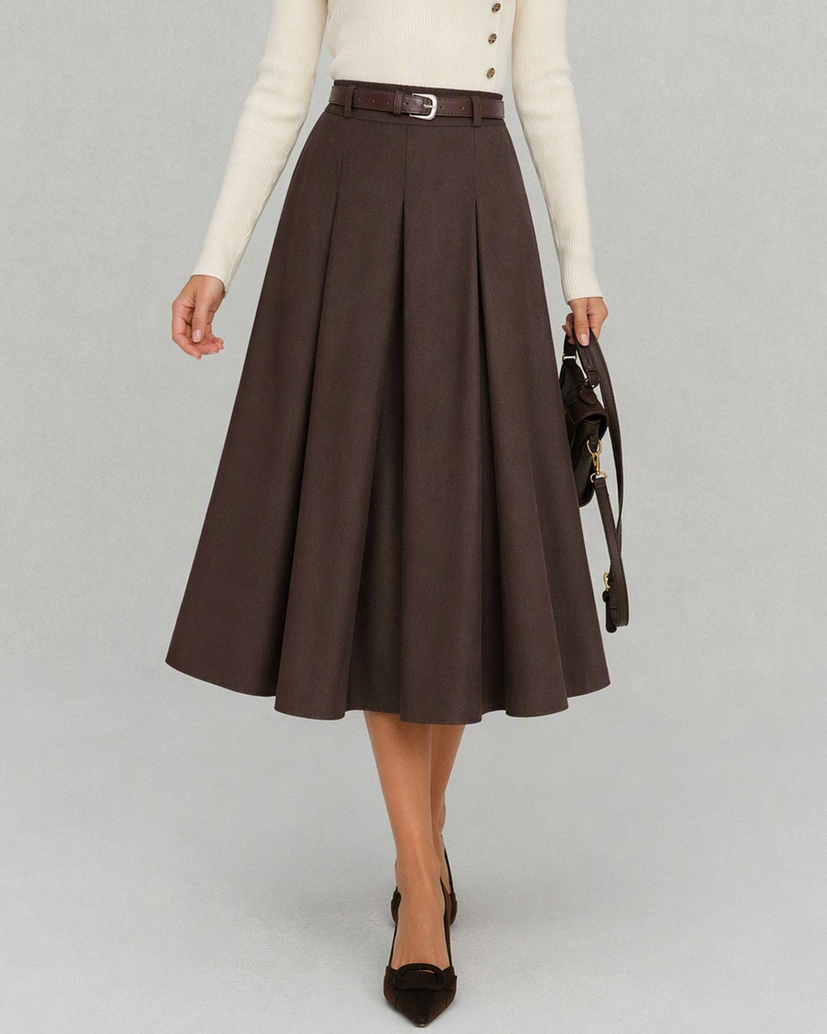 Richmond Belted Midi Skirt with Pockets
