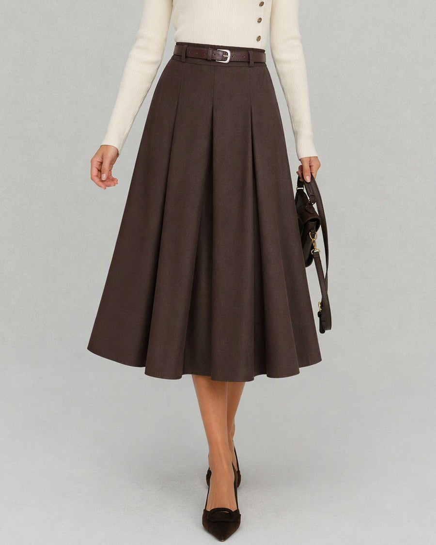 Richmond Belted Midi Skirt with Pockets