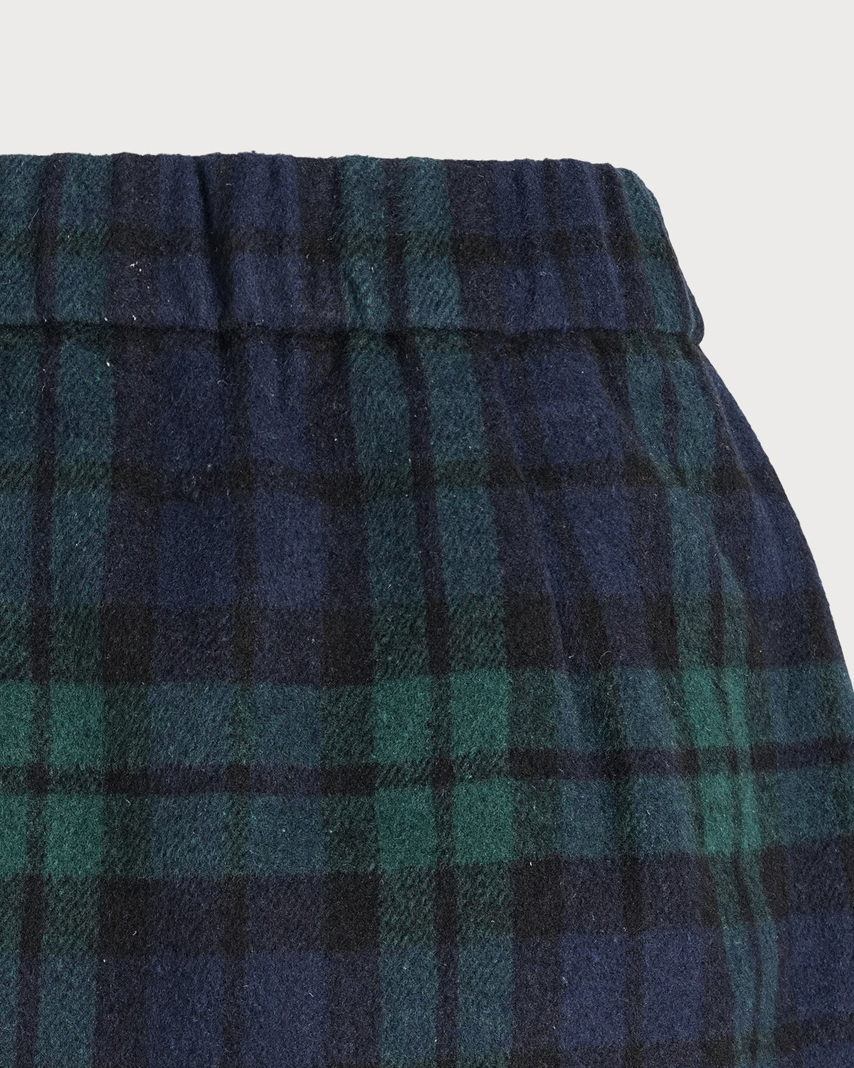 Green Elastic Waist Plaid A-Line Mini Skirt