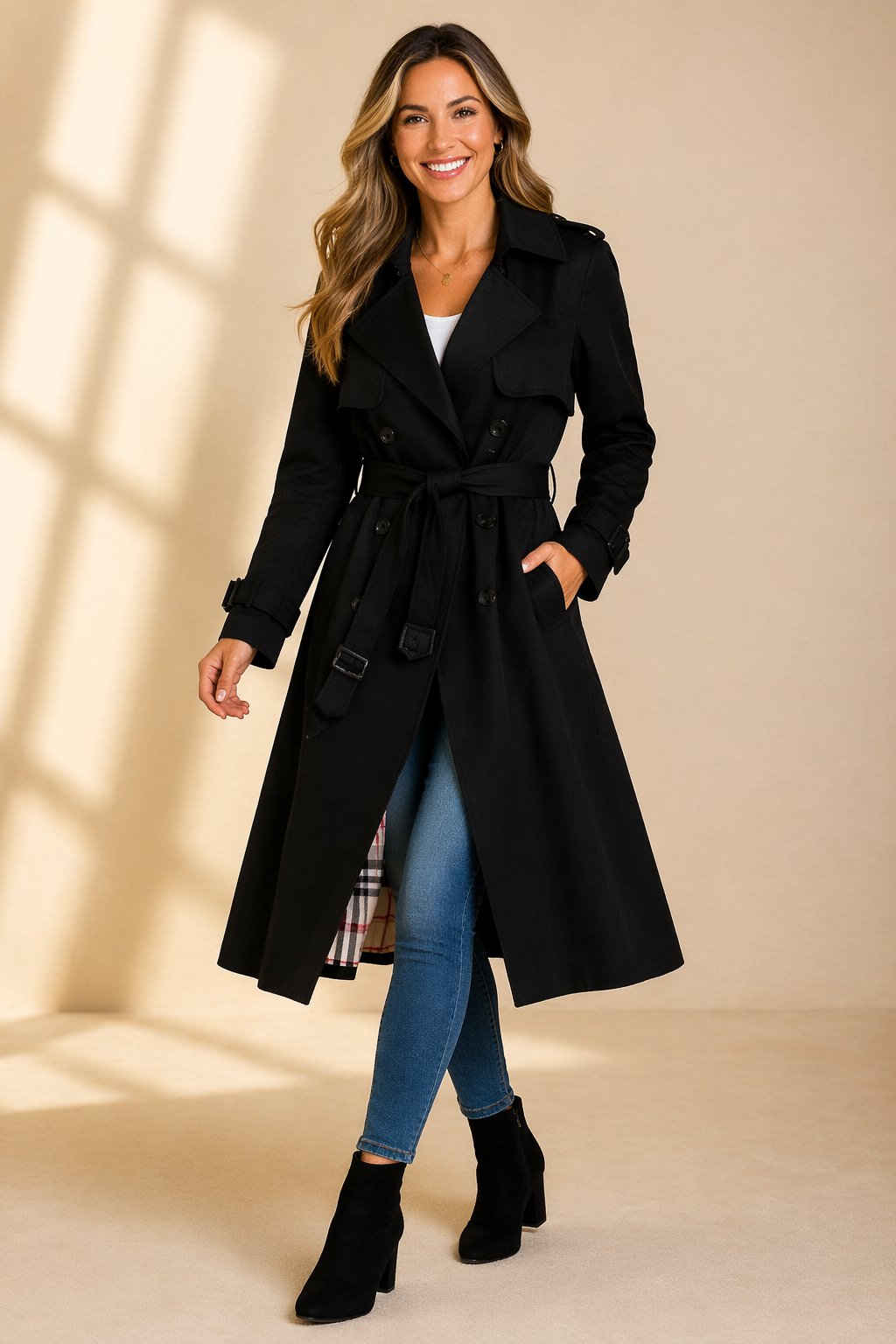 Eliza | Women's Double-Breasted Trenchcoat with Belt